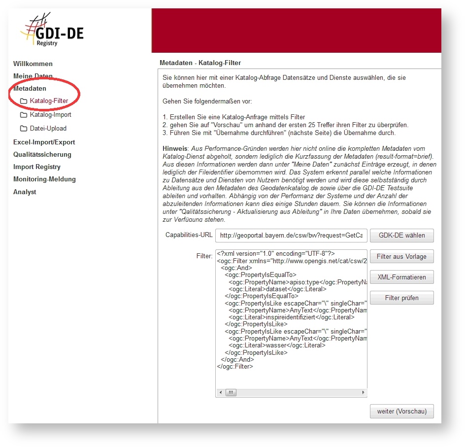 GDI-DE Registry > Kapitel 6.1: Datenimport > katalog-filter.jpg